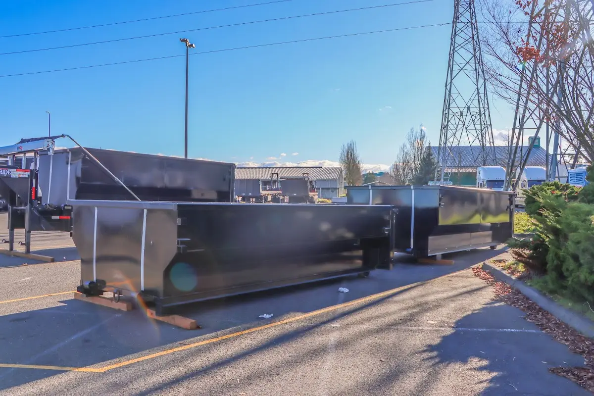 Roll-off dumpster ready for waste disposal at job site for Residential Dumpster Rental in Apex